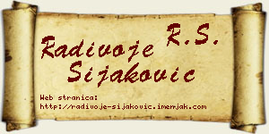 Radivoje Šijaković vizit kartica